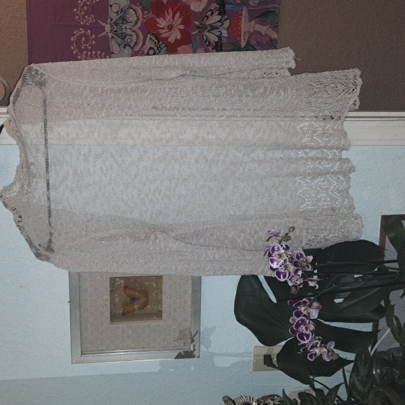 Roz&Ali m womens lightweight knit lace open cardigan, flowy 😊🌼 - Picture 7 of 9